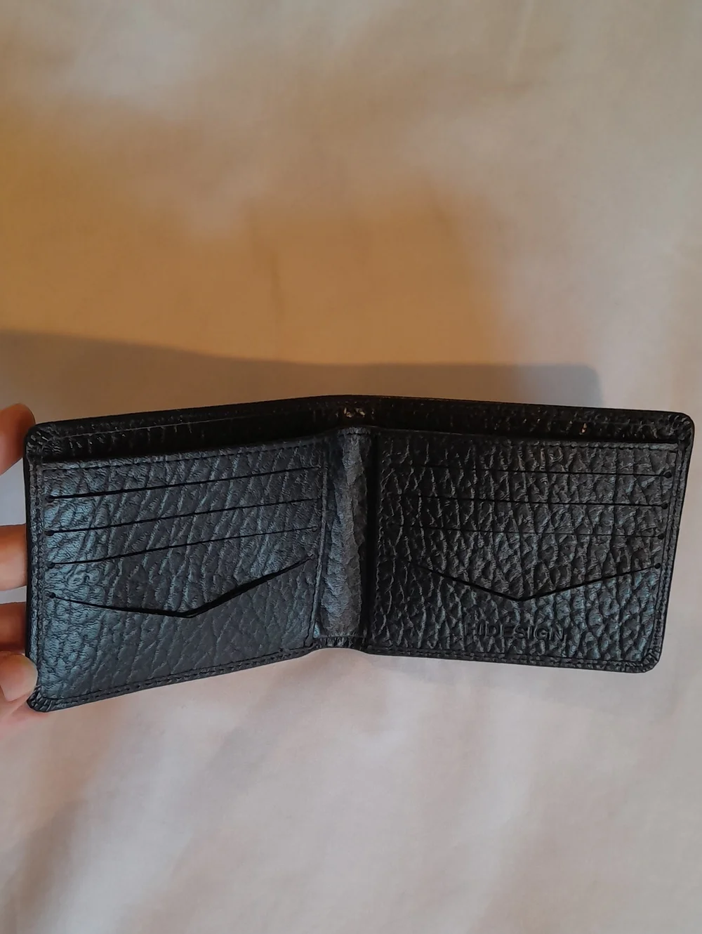 Handcrafted Black Leather Bifold Wallet
